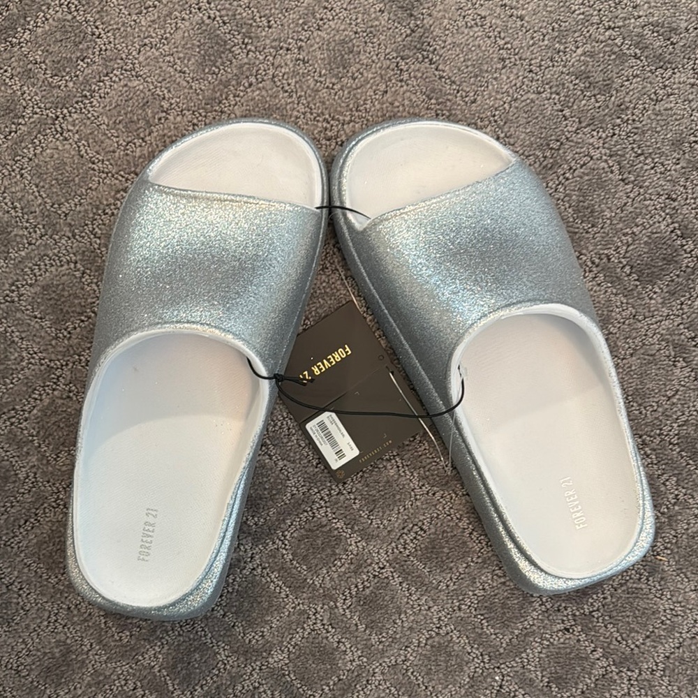Silver Glitter Slip-On